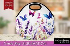 Wildflowers Lunch Bag - Watercolor Flowers Lunch Bug PNG Product Image 1