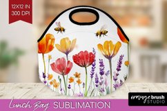 Wildflowers Lunch Bag - Watercolor Flowers Lunch Bug PNG Product Image 1