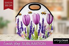 Wildflowers Lunch Bag - Watercolor Flowers Lunch Bug PNG Product Image 1