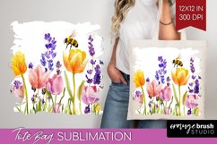 Wildflowers Tote Bag - Watercolor Flowers Tote Bag PNG Product Image 1