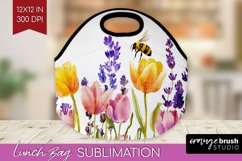 Wildflowers Lunch Bag - Watercolor Flowers Lunch Bug PNG Product Image 1