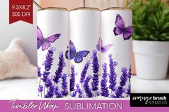 Wildflowers Tumbler Wrap - Watercolor Flowers Tumbler PNG Product Image 1