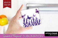 Wildflowers Magnet Sublimation - Watercolor Flowers Square Product Image 1