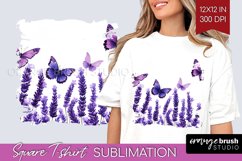 Wildflowers Square Tshirt Background - Watercolor Flowers Product Image 1
