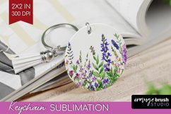 Wildflowers Keychain PNG - Watercolor Flowers Keychain Product Image 1