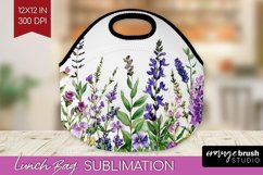 Wildflowers Lunch Bag - Watercolor Flowers Lunch Bug PNG Product Image 1