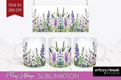 Wildflowers Mug Wrap - Watercolor Flowers Mug PNG Product Image 1