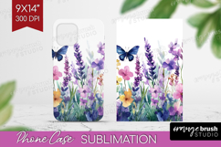 Wildflowers Phone Case PNG - Watercolor Flowers Case PNG Product Image 1