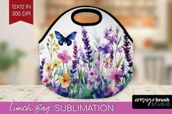 Wildflowers Lunch Bag - Watercolor Flowers Lunch Bug PNG Product Image 1