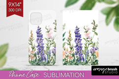 Wildflowers Phone Case PNG - Watercolor Flowers Case PNG Product Image 1