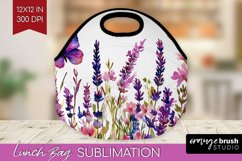 Wildflowers Lunch Bag - Watercolor Flowers Lunch Bug PNG Product Image 1