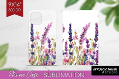 Wildflowers Phone Case PNG - Watercolor Flowers Case PNG Product Image 1
