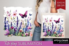 Wildflowers Tote Bag - Watercolor Flowers Tote Bag PNG Product Image 1