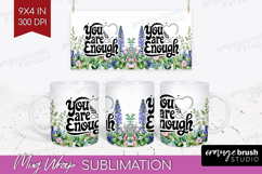Inspirational Quote Mug Wrap - Wildflowers Mug PNG Product Image 1