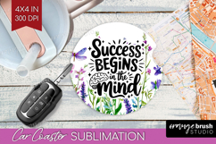 Inspirational Quote Car Coaster - Wildflowers Coaster PNG Product Image 1