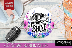 Inspirational Quote Car Coaster - Wildflowers Coaster PNG Product Image 1