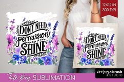 Inspirational Quote Tote Bag - Wildflowers Tote Bag PNG Product Image 1