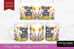 Inspirational Quote Mug Wrap - Wildflowers Mug PNG Product Image 1