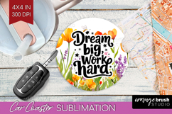 Inspirational Quote Car Coaster - Wildflowers Coaster PNG Product Image 1