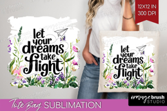 Inspirational Quote Tote Bag - Wildflowers Tote Bag PNG Product Image 1