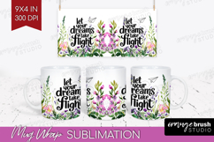 Inspirational Quote Mug Wrap - Wildflowers Mug PNG Product Image 1
