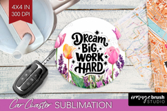 Inspirational Quote Car Coaster - Wildflowers Coaster PNG Product Image 1