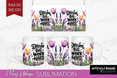 Inspirational Quote Mug Wrap - Wildflowers Mug PNG Product Image 1