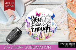 Inspirational Quote Car Coaster - Wildflowers Coaster PNG Product Image 1