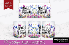Inspirational Quote Mug Wrap - Wildflowers Mug PNG Product Image 1