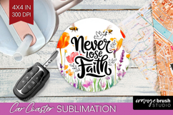 Inspirational Quote Car Coaster - Wildflowers Coaster PNG Product Image 1