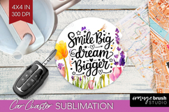 Inspirational Quote Car Coaster - Wildflowers Coaster PNG Product Image 1