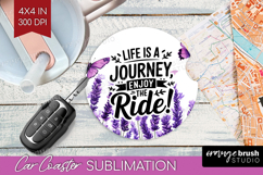 Inspirational Quote Car Coaster - Wildflowers Coaster PNG Product Image 1