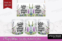 Inspirational Quote Mug Wrap - Wildflowers Mug PNG Product Image 1