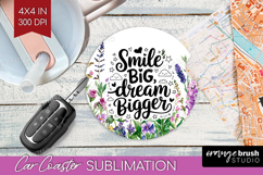 Inspirational Quote Car Coaster - Wildflowers Coaster PNG Product Image 1