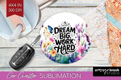 Inspirational Quote Car Coaster - Wildflowers Coaster PNG Product Image 1