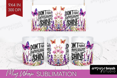 Inspirational Quote Mug Wrap - Wildflowers Mug PNG Product Image 1