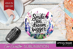 Inspirational Quote Car Coaster - Wildflowers Coaster PNG Product Image 1