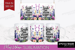 Inspirational Quote Mug Wrap - Wildflowers Mug PNG Product Image 1