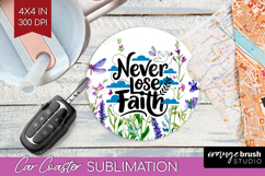 Inspirational Quote Car Coaster - Wildflowers Coaster PNG Product Image 1