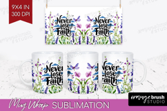 Inspirational Quote Mug Wrap - Wildflowers Mug PNG Product Image 1