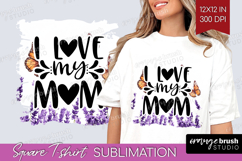 Mothers Day Quote Square Tshirt Background - Wildflowers PNG Product Image 1