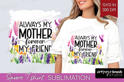 Mothers Day Quote Square Tshirt Background - Wildflowers PNG Product Image 1