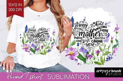 Mothers Day Quote Round Tshirt Background - Wildflowers PNG Product Image 1
