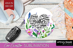 Mothers Day Quote Car Coaster - Wildflowers Coaster PNG Product Image 1