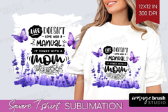 Mothers Day Quote Square Tshirt Background - Wildflowers PNG Product Image 1