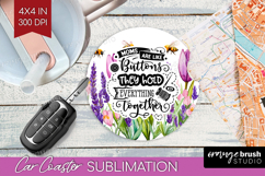 Mothers Day Quote Car Coaster - Wildflowers Coaster PNG Product Image 1