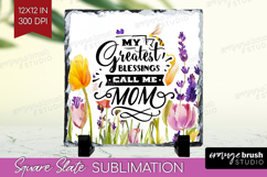 Mothers Day Quote Slate PNG - Wildflowers Square Slate Product Image 1