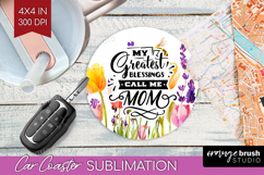 Mothers Day Quote Car Coaster - Wildflowers Coaster PNG Product Image 1