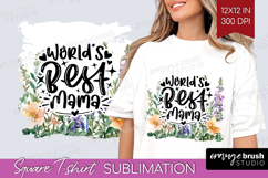 Mothers Day Quote Square Tshirt Background - Wildflowers PNG Product Image 1