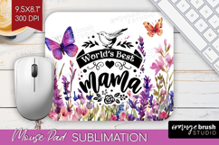 Mothers Day Quote Mouse Pad Sublimation - Wildflowers PNG Product Image 1